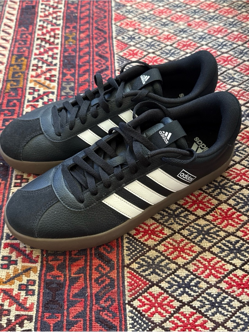 adidas Black Sneakers with White Stripes